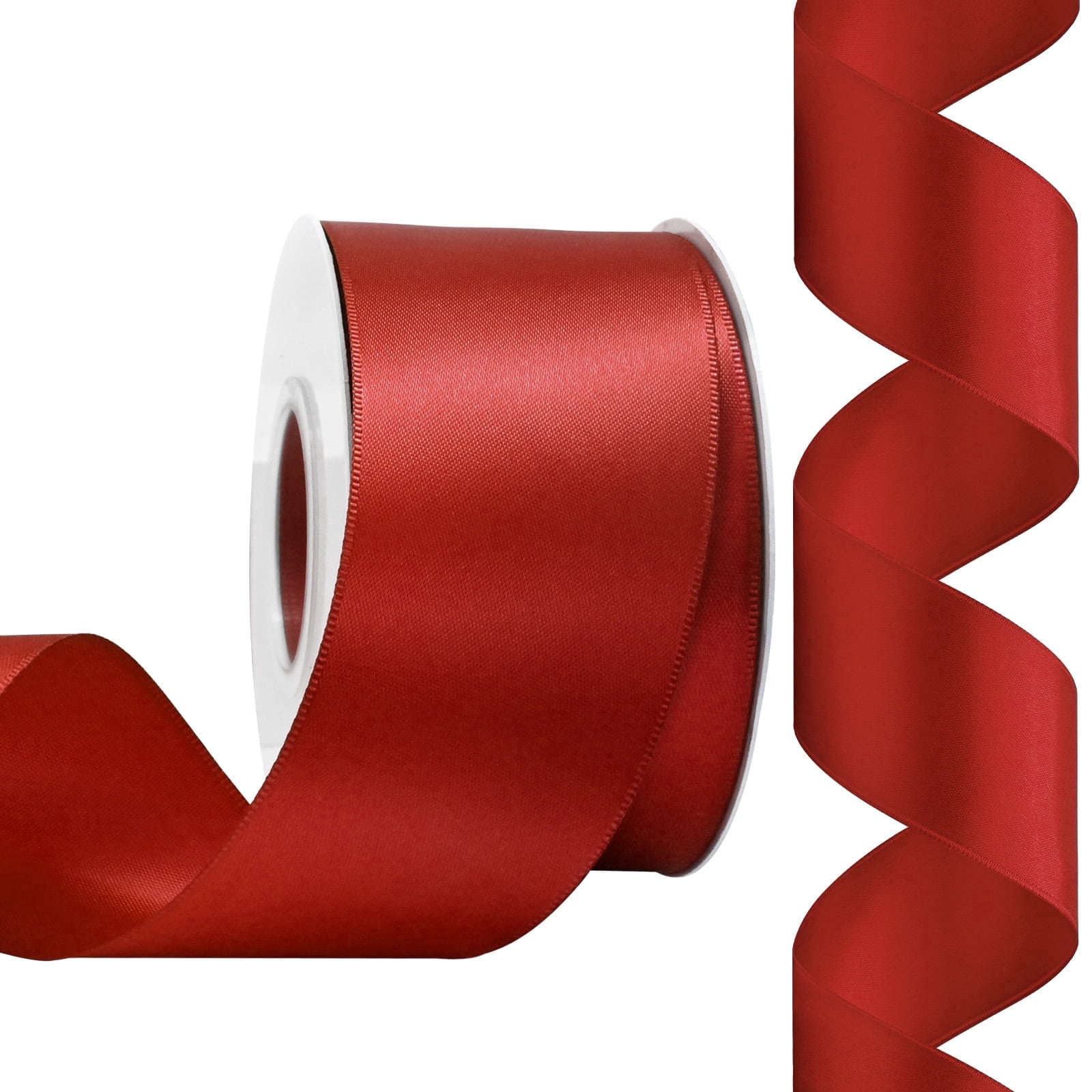 Double Face Satin Ribbon 2 inch X 25 Yards Polyester Ribbon for Gift ...