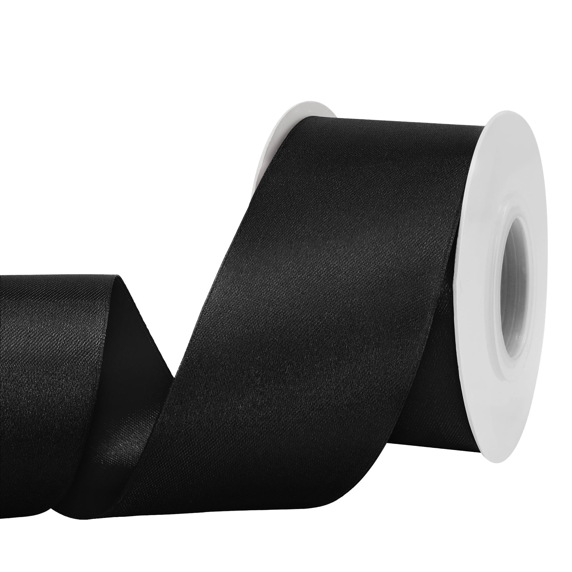 LoomJoyz Double Face Satin Ribbon, 2 inch X 50 yards, Black - Walmart.com