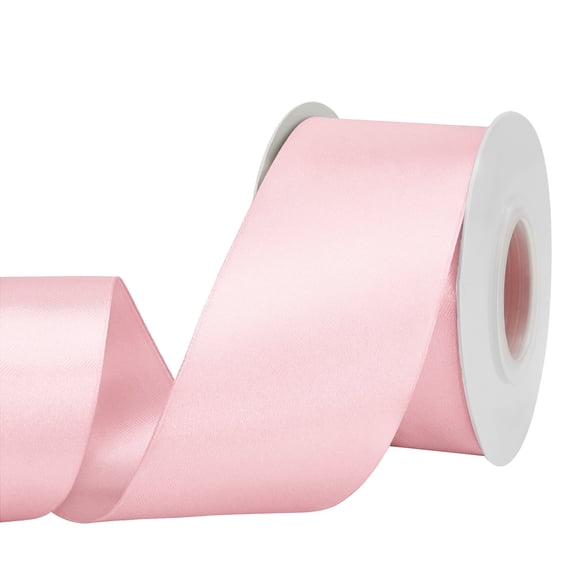 LoomJoyz Double Face Light Pink Satin Ribbon 2 inch X 50 Yards /roll, for Gift Wrapping Very Suitable for Weddings Party Hair Bow Invitation Decorations and More