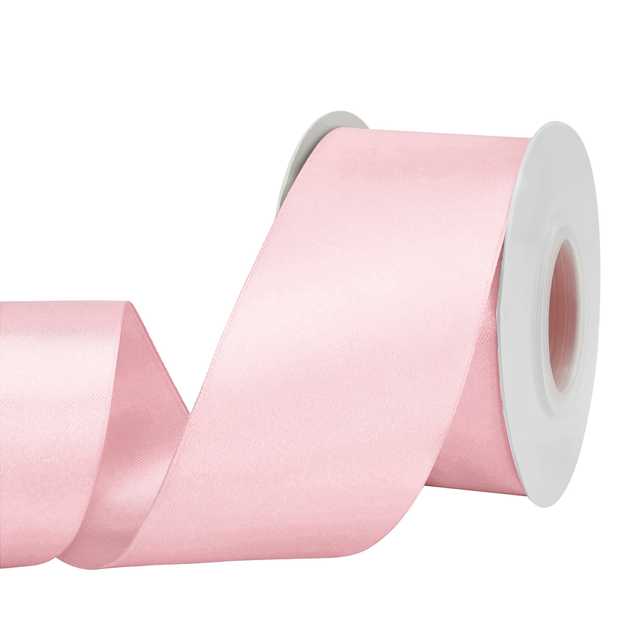LoomJoyz Double Face Light Pink Satin Ribbon 2 inch X 50 Yards /roll ...
