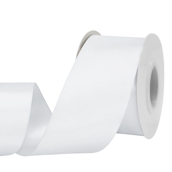 LoomJoyz Double Face White Satin Ribbon 2 inch X 50 Yards /roll, for Gift Wrapping Very Suitable for Weddings Party Hair Bow Invitation Decorations and More