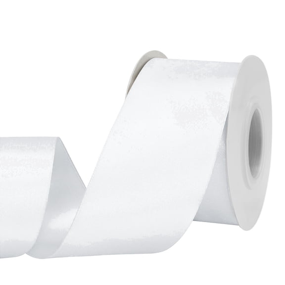 LoomJoyz Double Face White Satin Ribbon 2 inch X 50 Yards /roll, for Gift Wrapping Very Suitable for Weddings Party Hair Bow Invitation Decorations and More