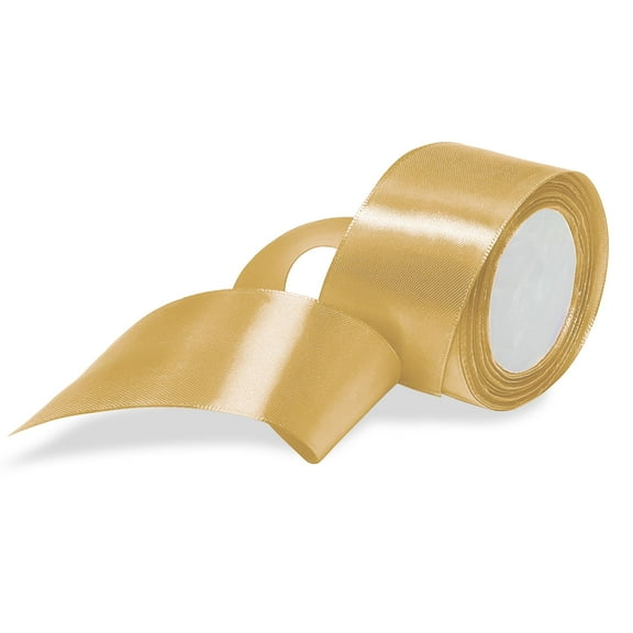 Double Face Satin Ribbon 2 inch x 25 Yards - Wide Solid Ribbon for Gift Package Wrapping Floral Design Hair Bow Clip Making Crafting Sewing Wedding Decor, Milk Cream