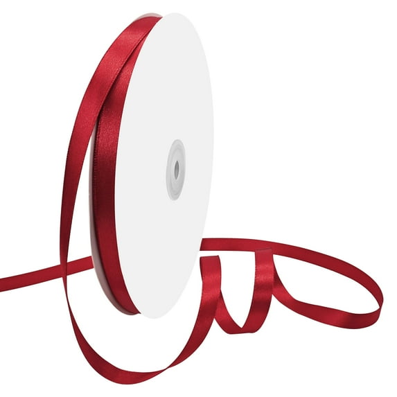 Double Face Satin Ribbon 3/8 inch X 100 Yards /roll,Polyester Ribbon for Gift Wrapping Very Suitable for Weddings Party Hair Bow Invitation Decorations and More Maroon