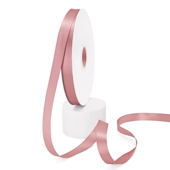 GTYBOVA Double Face Beige Pink Satin Ribbon 5/8 inch X 100 Yards ,Polyester Ribbon for Gift Wrapping Very Suitable for Weddings Party Hair Bow Invitation Decorations and More