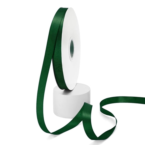 GTYBOVA Double Face Forest Green Satin Ribbon 5/8 inch X 100 Yards ,Polyester Ribbon for Gift Wrapping Very Suitable Invitation Decorations and More