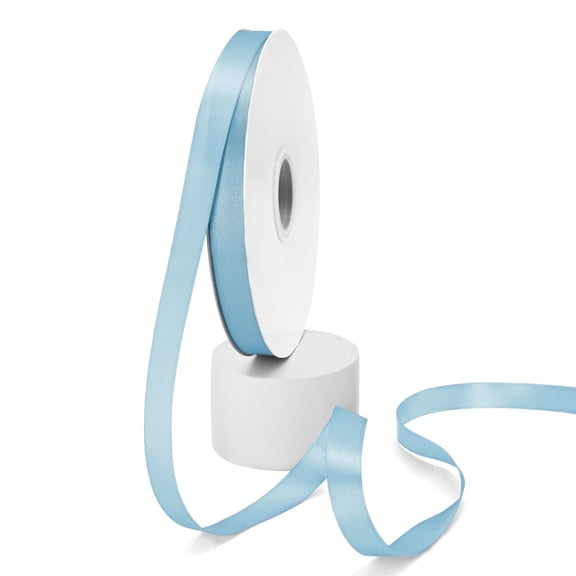 GTYBOVA Double Face Light Blue Satin Ribbon 5/8 inch X 100 Yards ,Polyester Ribbon for Gift Wrapping Very Suitable for Weddings Party Hair Bow Invitation Decorations and More