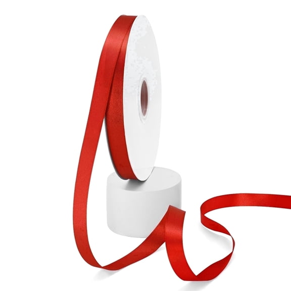 GTYBOVA Double Face Red Satin Ribbon 5/8 inch X 100 Yards ,Polyester Ribbon for Gift Wrapping Very Suitable for Weddings Party Hair Bow Invitation Decorations and More