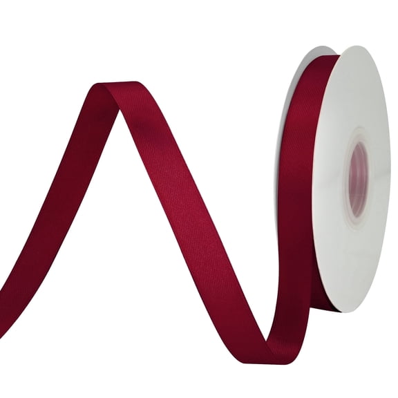 LoomJoyz Double Face Burgundy Satin Ribbon 5/8 inch X 50 Yards /roll, for Gift Wrapping Very Suitable for Weddings Party Hair Bow Invitation Decorations and More