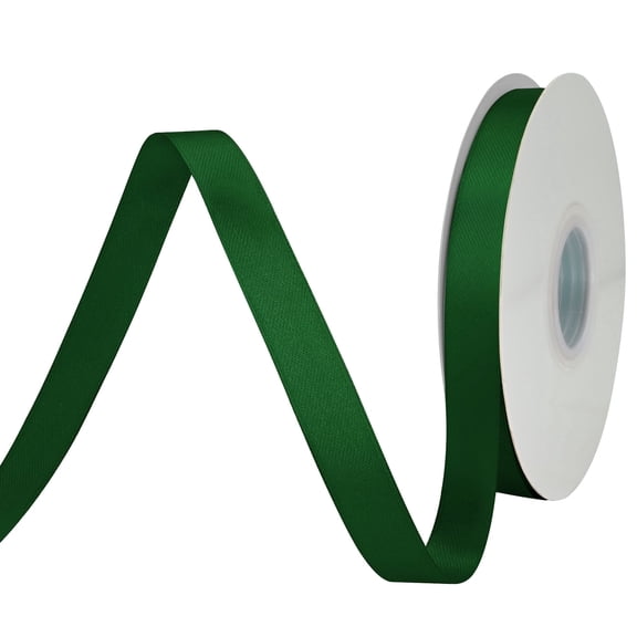 LoomJoyz Double Face Forest Green Satin Ribbon 5/8 inch X 50 Yards /roll, for Gift Wrapping Very Suitable for Weddings Party Hair Bow Invitation Decorations and More