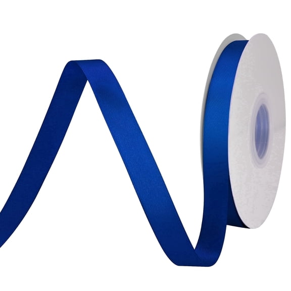 LoomJoyz Double Face Navy Blue Satin Ribbon 5/8 inch X 50 Yards, Easter & Spring Decor Ribbon for Gift Wrapping, Weddings, Parties, Hair Bows & Invitations Decorations