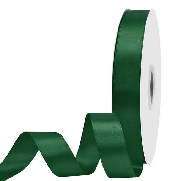 GTYBOVA Double Face Satin Ribbon 7/8 inch X 100 Yards ,Polyester Ribbon for Gift Wrapping for Weddings Party Hair Bow Invitation Decorations and More Forest green