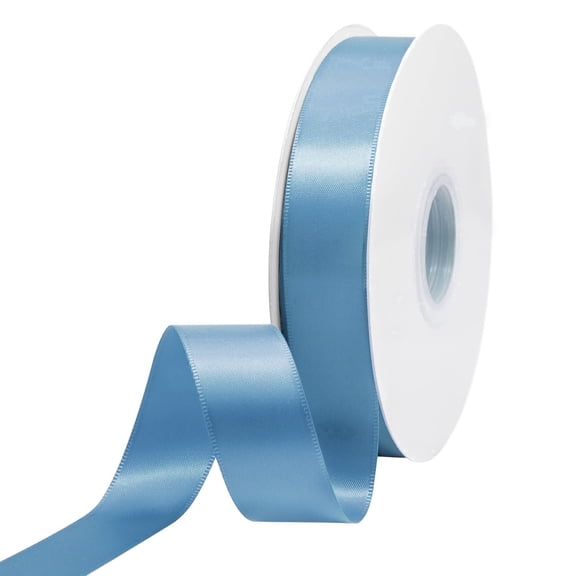 Double Face Satin Ribbon 7/8 inch X 50 Yards Polyester Dustyblue Ribbon for Gift Wrapping Very Suitable for Weddings Party Hair Bow Invitation Decorations and More