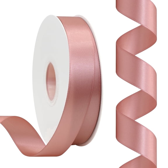 Double Face Satin Ribbon 7/8 inch X 50 Yards Polyester Dustyrose Ribbon for Gift Wrapping Very Suitable for Weddings Party Hair Bow Invitation Decorations and More