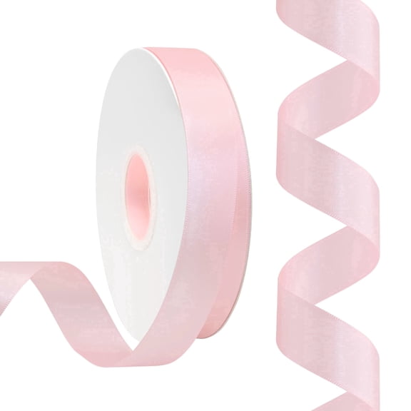 Double Face Satin Ribbon 7/8 inch X 50 Yards Polyester Ltpink Ribbon for Gift Wrapping Very Suitable for Weddings Party Hair Bow Invitation Decorations and More