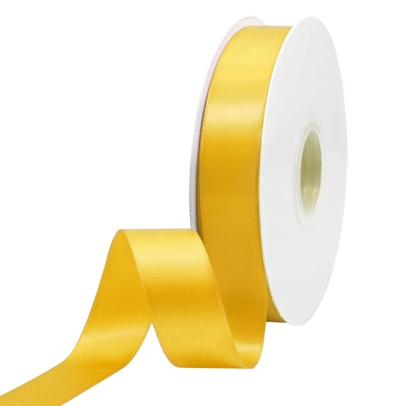 Double Face Satin Ribbon 7/8 inch X 50 Yards Polyester Maize Ribbon for Gift Wrapping Very Suitable for Weddings Party Hair Bow Invitation Decorations and More