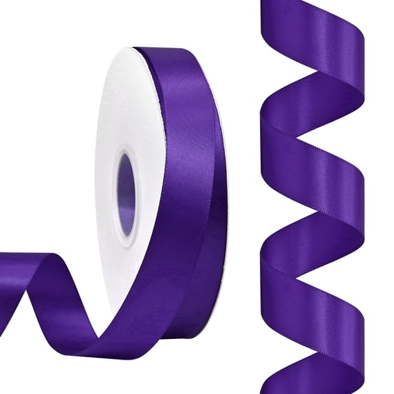 Double Face Satin Ribbon 7/8 inch X 50 Yards Polyester Purple Ribbon for Gift Wrapping Very Suitable for Weddings Party Hair Bow Invitation Decorations and More
