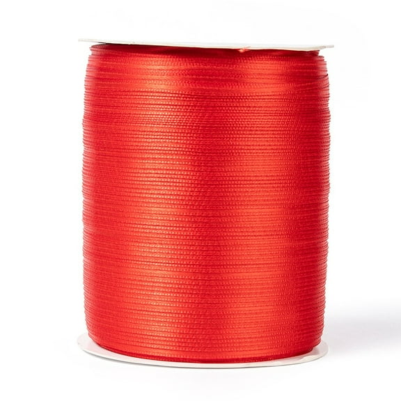 Double Face Satin Ribbon Polyester Ribbon Christmas Ribbon Red 1/8 inch(3mm) wide about 880yards/roll(804.672m/roll) Polyester