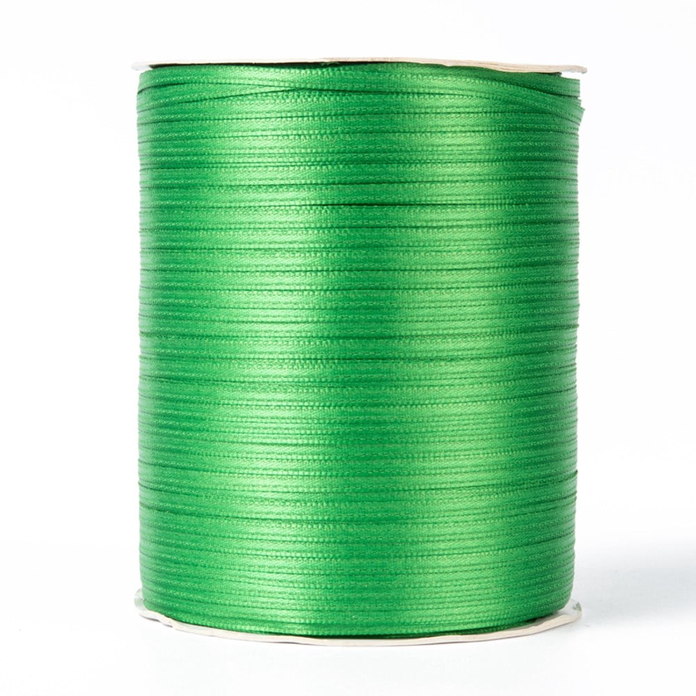 Double Face Satin Ribbon Polyester Ribbon Green 1/8 inch(3mm) wide 880yards/roll(804.672m/roll)