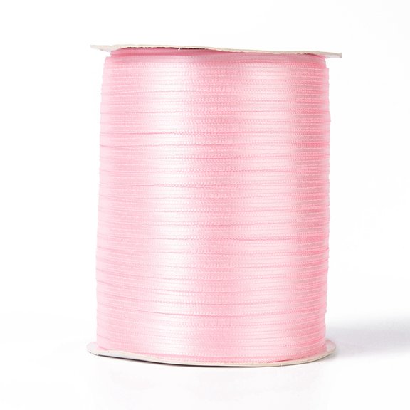 Double Face Satin Ribbon Polyester Ribbon Pink 1/8 inch(3mm) wide about 880yards/roll(804.672m/roll)
