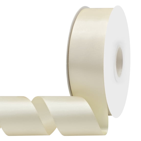 Double Face Satin Ribbon1.5 inch X 50 Yards Polyester Ribbon for Gift Wrapping Very Suitable for Weddings Party Hair Bow Invitation Decorations and More Cream