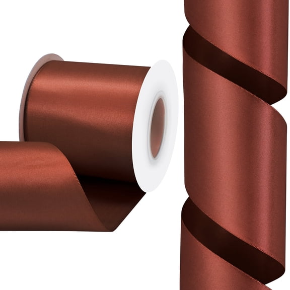 Double Face Satin Ribbon3 inch X 15 Yards Polyester Ribbon for Gift Wrapping Very Suitable for Weddings Party Hair Bow Invitation Decorations and More Rust