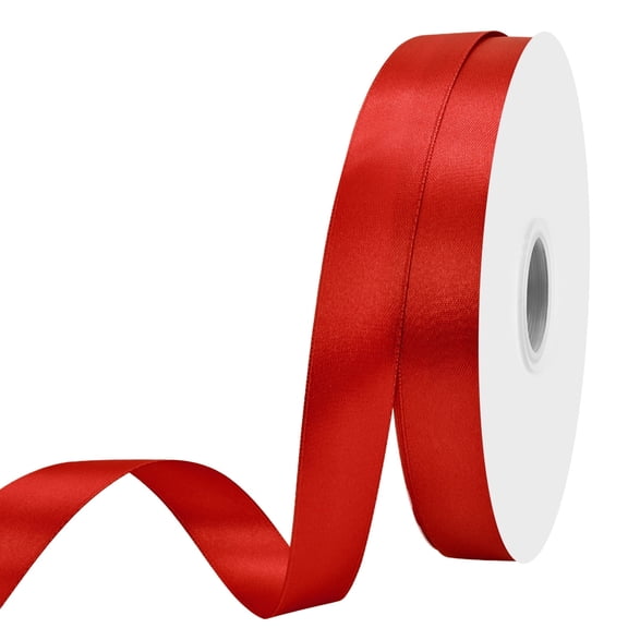 Double Faced Red Ribbon 100 Yards,7/8 inch Satin Ribbon for Gift Wrapping, Flower Bouquet, Weddings Party Invitation Decorations, DIY Crafts and More