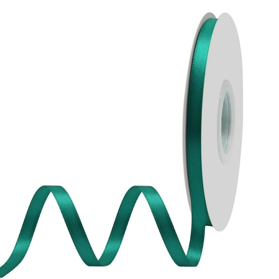 Double Face Teal Satin Ribbon 1/4 Inch X 50 Yards