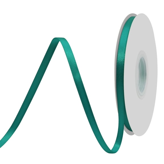 Double Face Teal Satin Ribbon 1/4 Inch X 50 Yards