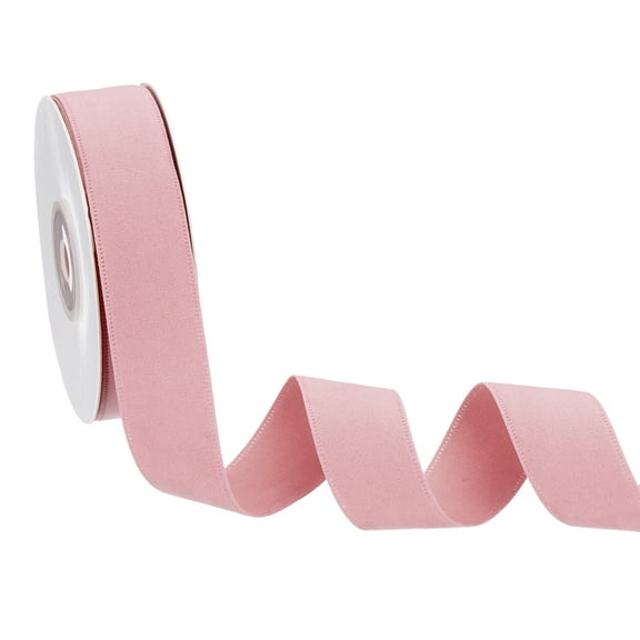 Double Face Velvet Ribbon for Gift Wrapping, 1 Inch x 10 Yard Velvet Wired Vintage Trim Ribbons, Pink