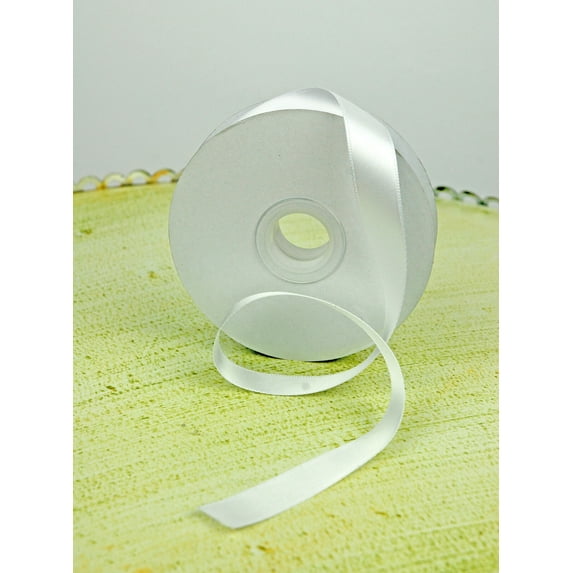 6 Pieces of Double Face White Satin Ribbon 5/8 inch x 25 yds