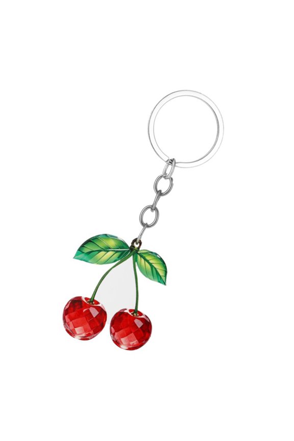 Double Faced Cherry Keychain Premium Acrylic Material Decorative Key Holder