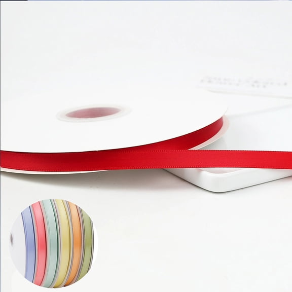 Double Faced Ribbon 0.4 Inch Wide, 100 Yards Fabric Ribbon Roll for Gift Packaging, Wedding Decor, DIY Hair Accessories & Sewing