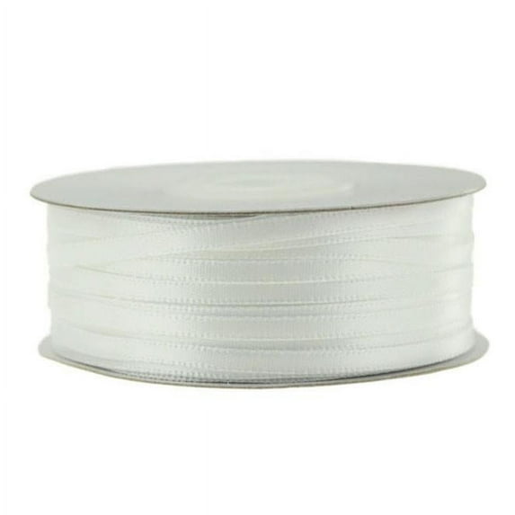 Double Faced Satin Ribbon, 1/8-Inch, 100-Yard, White