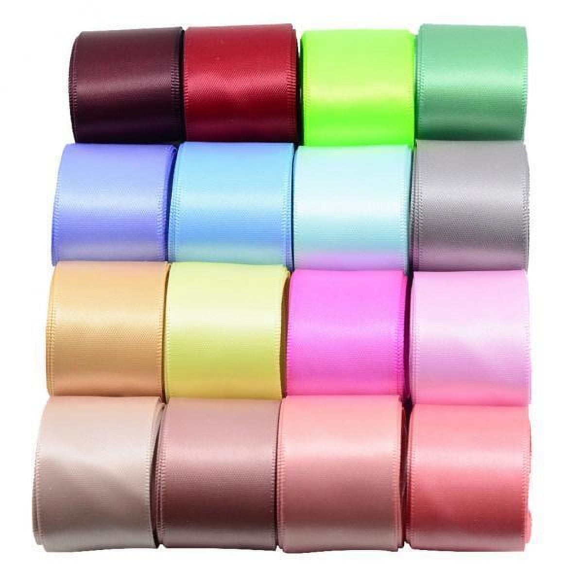 Double Faced Satin Ribbon,16 Colors 32 Yard Assorted Ribbon