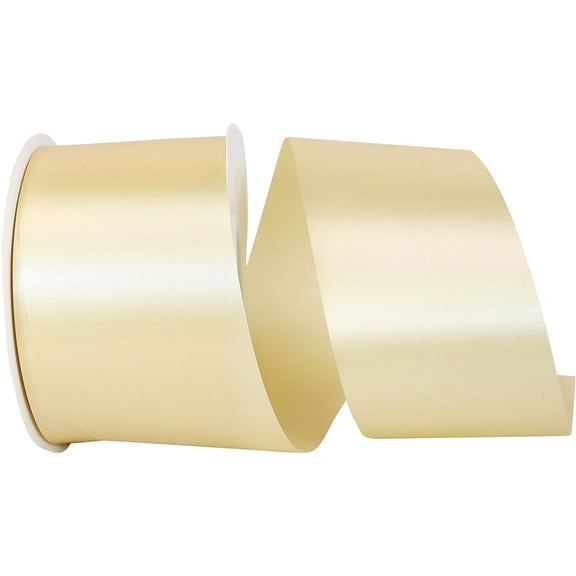 Double Faced Satin Ribbon 3.8cm x 20 Yards Double Sided Solid Polyester ribbon Ribbon for Gift Wrapping Party Hair Braids Bow Baby Shower Decoration Floral Arrangement Craft Supplies (Cream color