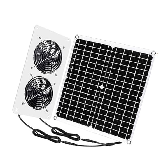 Double Fan Solar Ventilation Systems 25W 12V High Conversion Efficiency Lightweight Design Universals Compatibility
