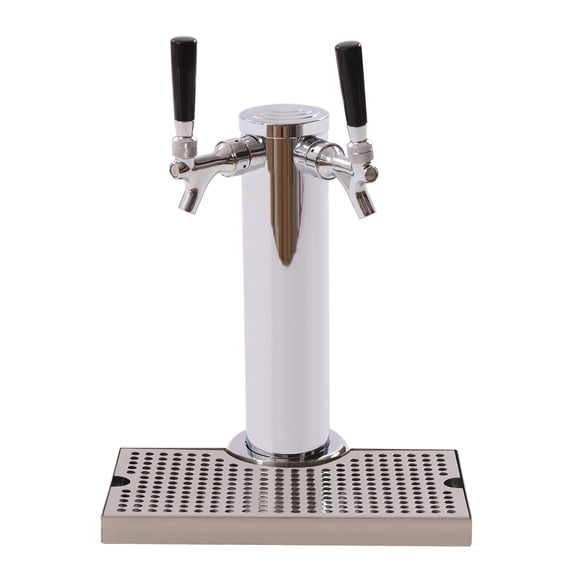 Double-Faucet Beer Tower Beer Column Kit W/Dual Gauge Regulator for Bars,Homes
