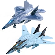Metal Fighter Jet Toy, F14 & F22 Diecast Planes with Lights & Sounds, Pull Back Military Airplane Toy, Birthday Gift for Toddler,Kids, Boys