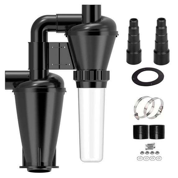 Double Filtration - Cyclone Dust Collector, 50mm/2'' DIY Turbocharged Woodworking Filter Industrial Separator Collector Canister A Set