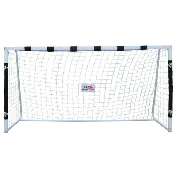 Double Fish 10FT x 5.2FT Soccer Goal Net Adult Kids Outdoor/Indoor, Football Shooting Training Frame, Steel Frame
