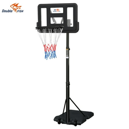 Double Fish 7.5-10ft Adjustable Height 44" Basketball Backboard Portable Basketball System