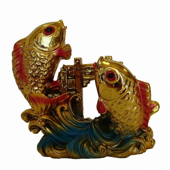 Double Fish Jumping Dragon Gate in Feng Shui Symbol
