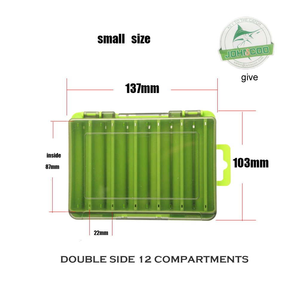 Double Fishing Tackle Box Lure Hook Storage Box 12 Compartments Bait