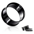thumbnail image 1 of Double Flared Black Screw Fit Plug Ear Tunnel 8 to 1" Gauge - Pair, 1 of 5