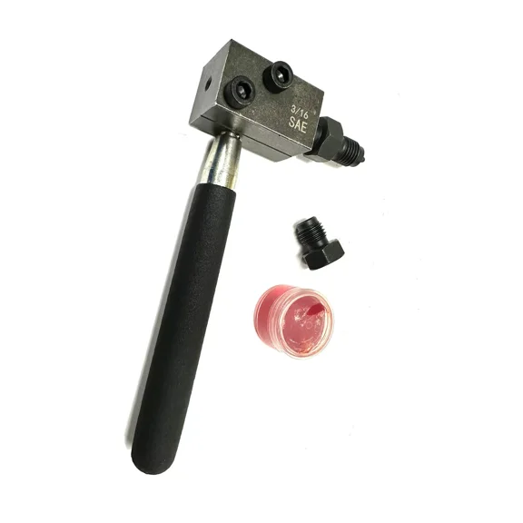 Double Flaring Tool for Brake Lines - Automotive Flaring Kit with 3/16" & 4.75mm Adapters, Ergonomic Punch Set for Fluid Line Repair (Durable Steel Construction)