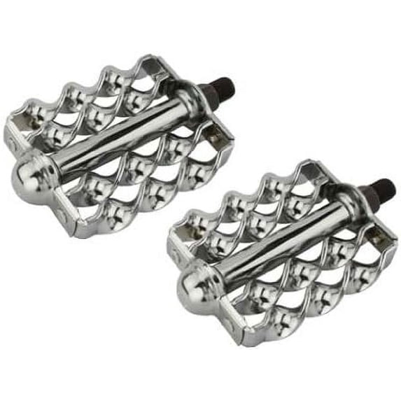 Jeu De Pédalier Vélo Cruiser 20 Pouces Kit Manivelle Vintage Lowrider Chromé - Pédales Plates Torsadées, Pour Vélo 20 (monovitesse, Chaîne Incluse