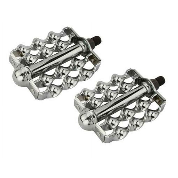 Double Flat Twisted Pedals Chrome. Bike pedals, bicycle pedal, for lowrider, beach cruiser, chopper, limo, stretch bike