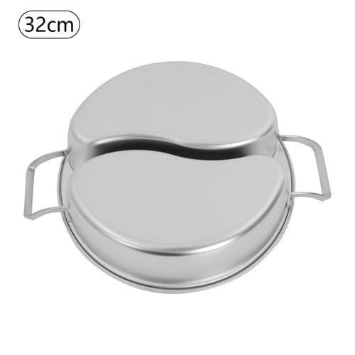 Double-Flavor Hot Pot with Divider & Clear Lid for Family Gatherings