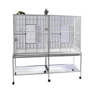 Double Flight Cage with Divider - Black